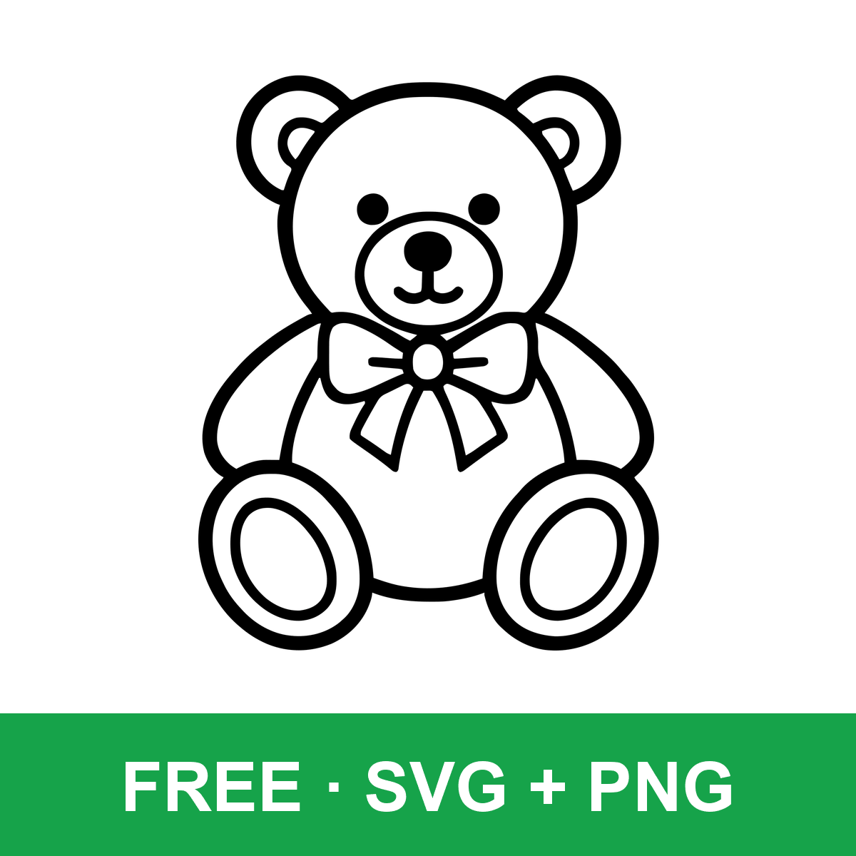Cute Teddy Bear Clipart free SVG cut file for Cricut and Silhouette
