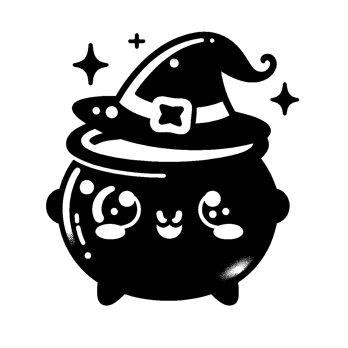 Cute Witch Cauldron SVG free download for Cricut, Silhouette and design projects