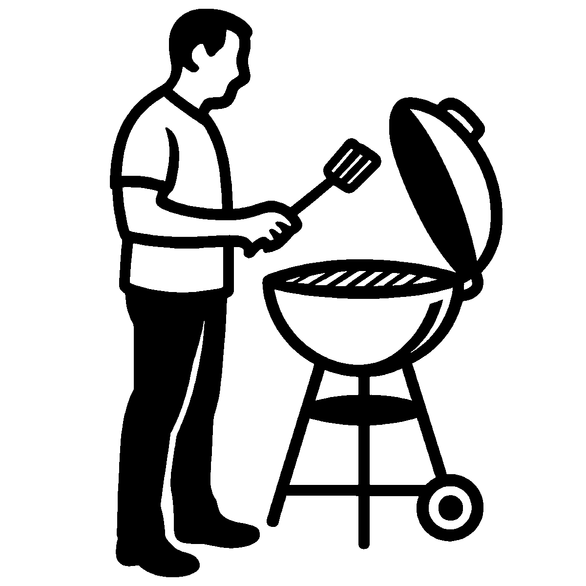 Dad Grilling Silhouette SVG free download for Cricut, Silhouette and design projects