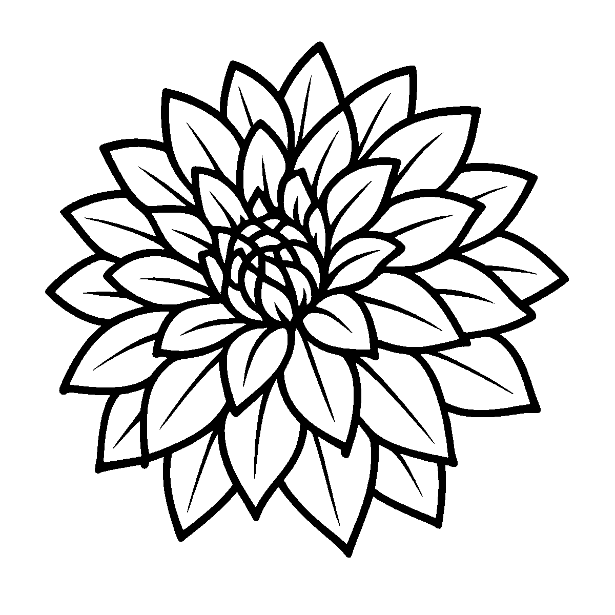 Detailed Dahlia Bloom SVG free download for Cricut, Silhouette and design projects