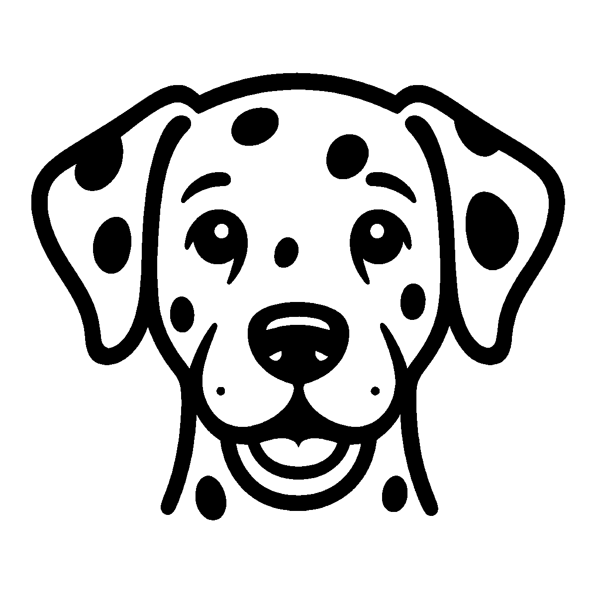 Dalmatian Dog Face SVG free download for Cricut, Silhouette and design projects