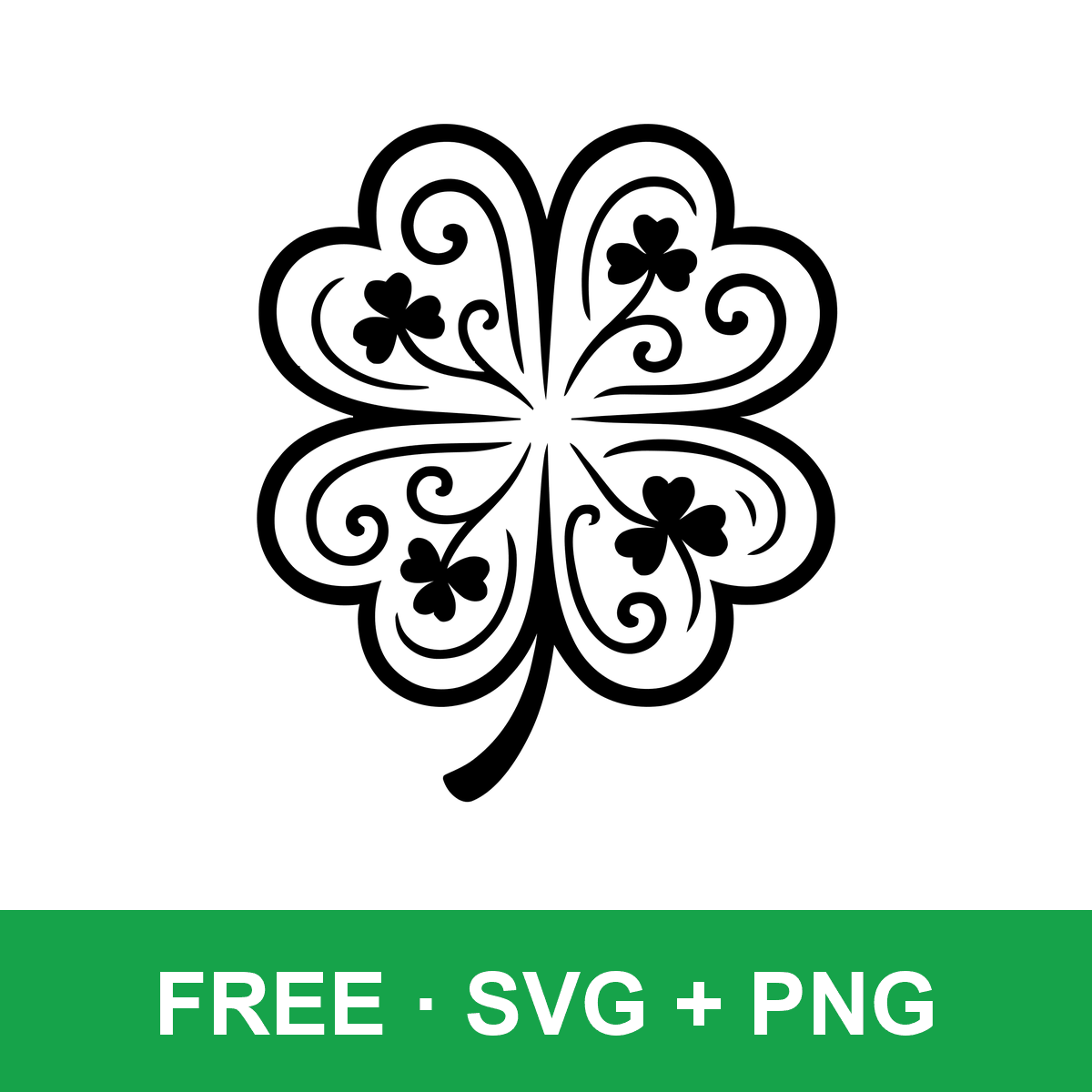 Decorative Clover Clipart free SVG cut file for Cricut and Silhouette