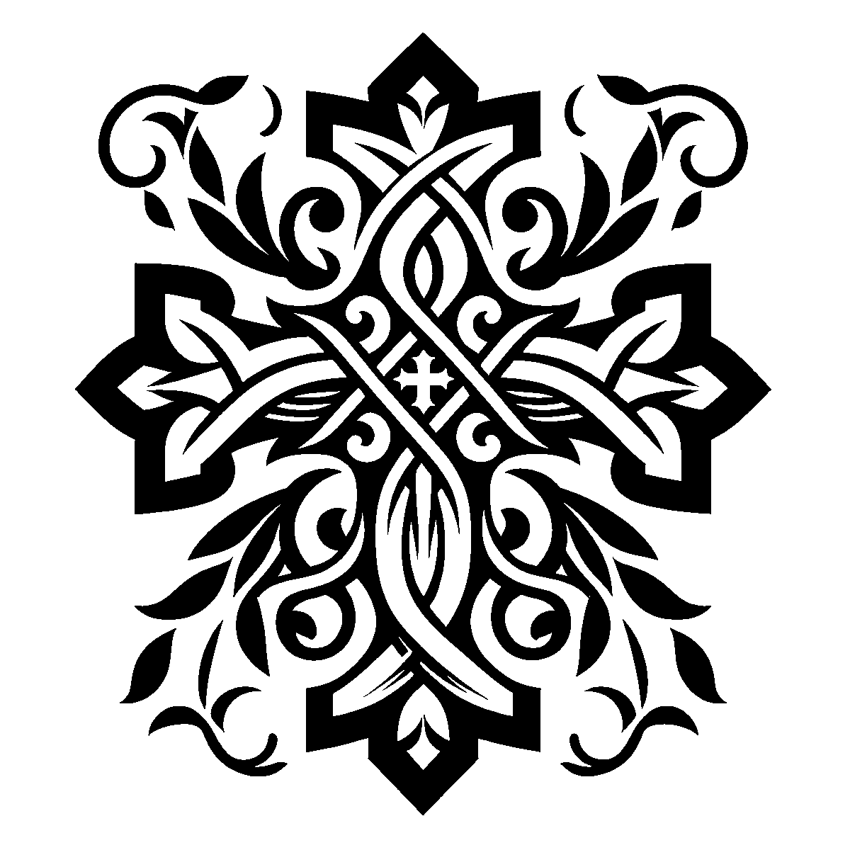 Vine Cross Clipart SVG free download for Cricut, Silhouette and design projects