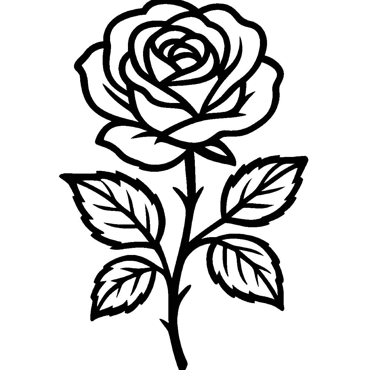 Detailed Rose Illustration SVG free download for Cricut, Silhouette and design projects
