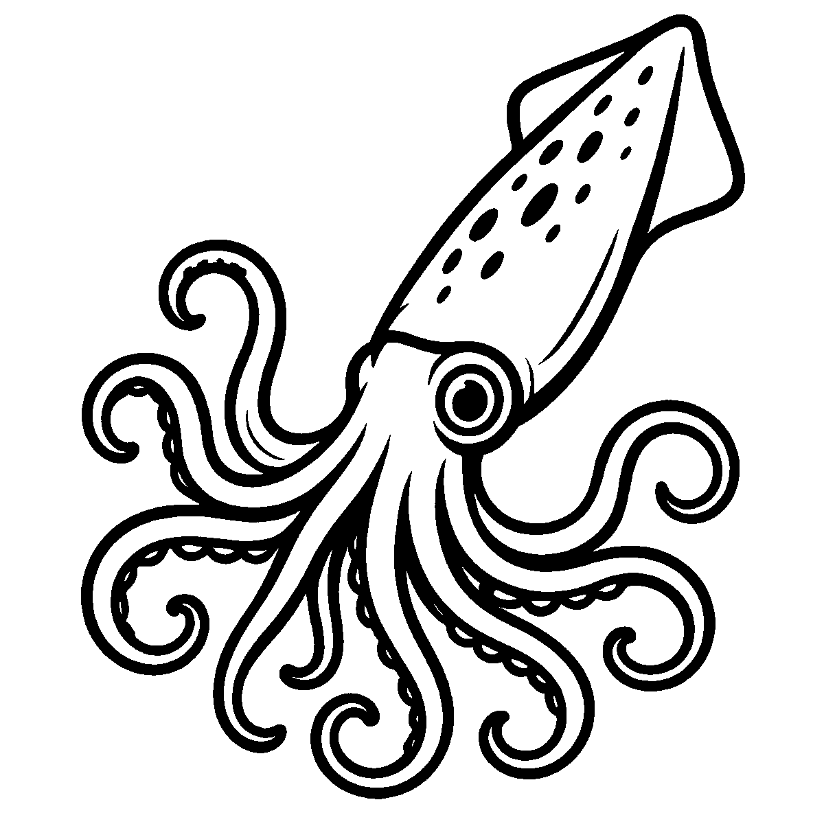 Detailed Squid Clipart SVG free download for Cricut, Silhouette and design projects