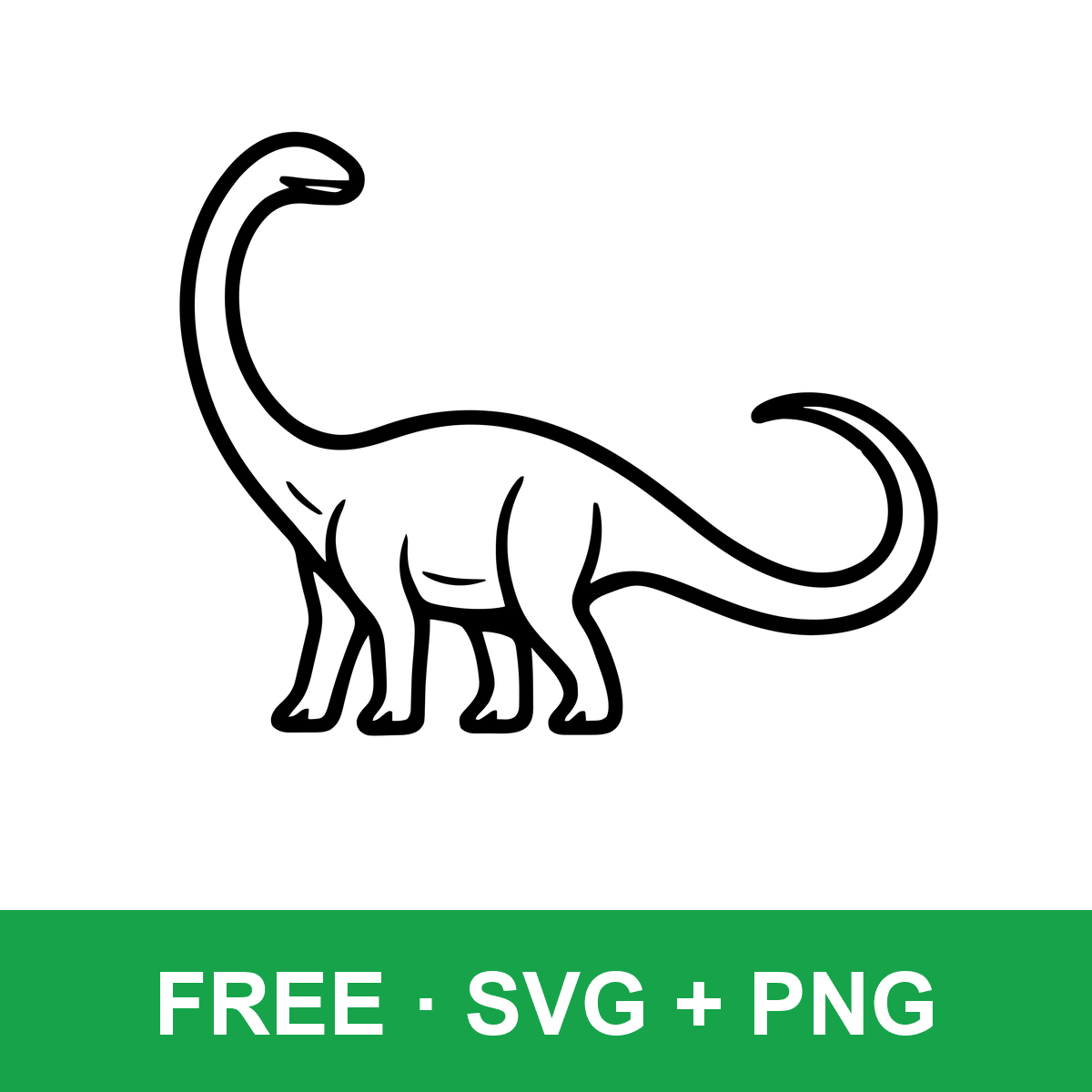 Diplodocus Dinosaur Clipart free SVG cut file for Cricut and Silhouette
