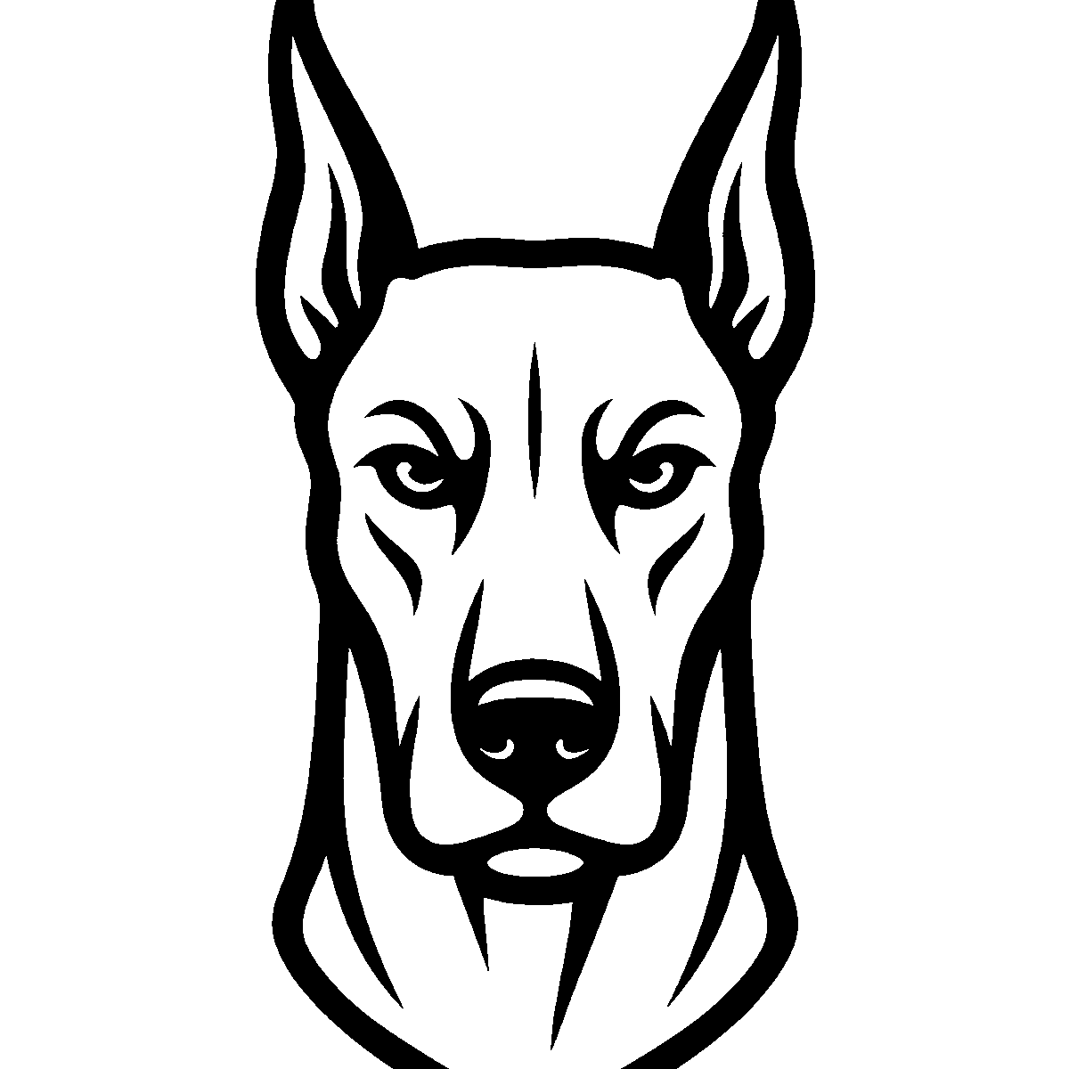 Doberman Dog Face SVG free download for Cricut, Silhouette and design projects