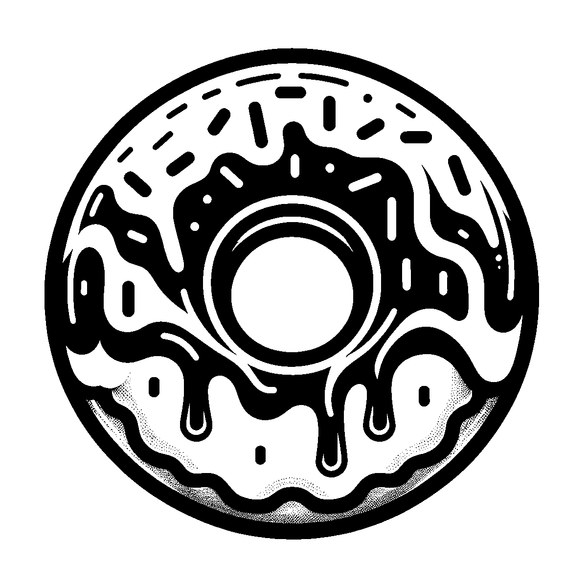 Donut Line Art SVG free download for Cricut, Silhouette and design projects
