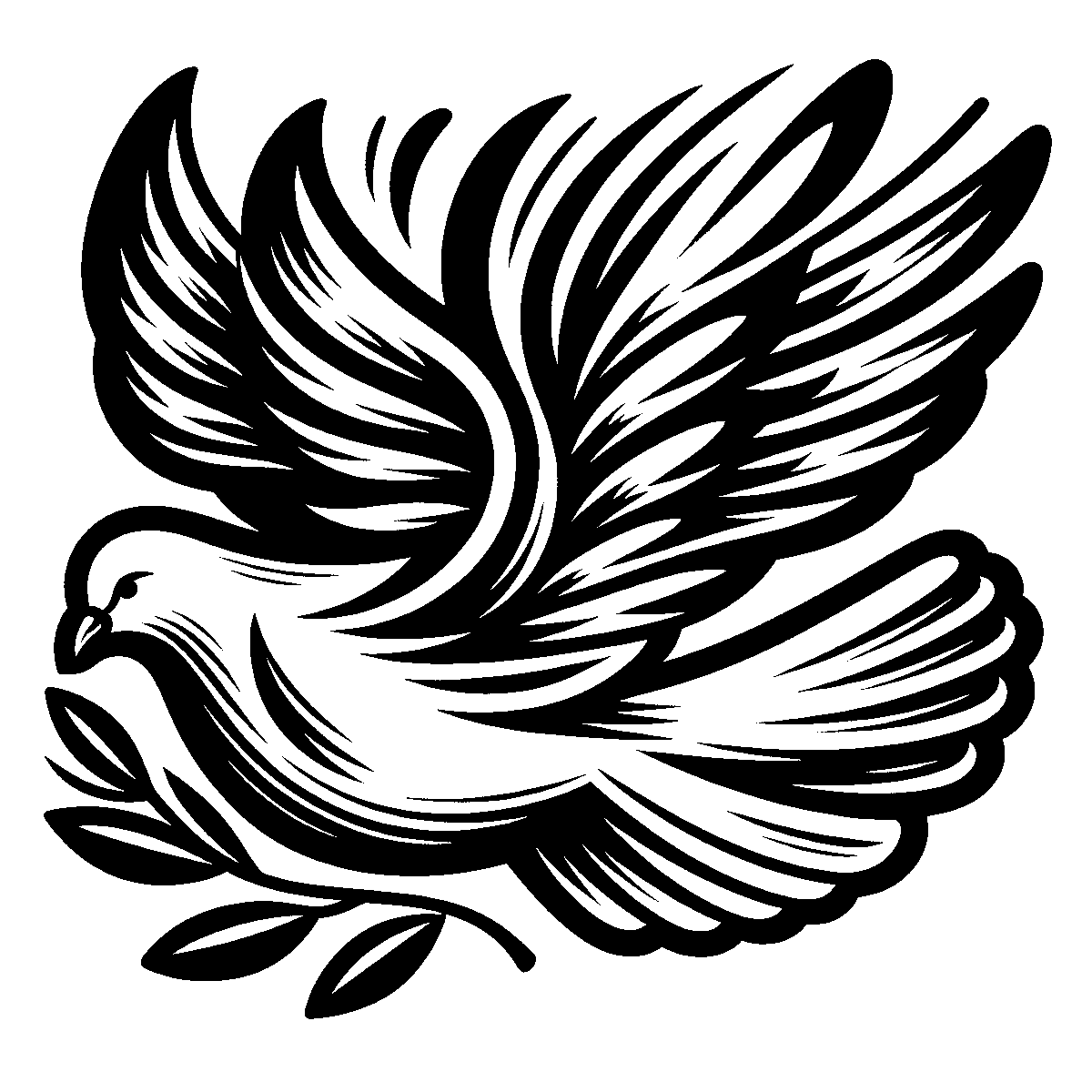 Dove with Olive Branch SVG free download for Cricut, Silhouette and design projects