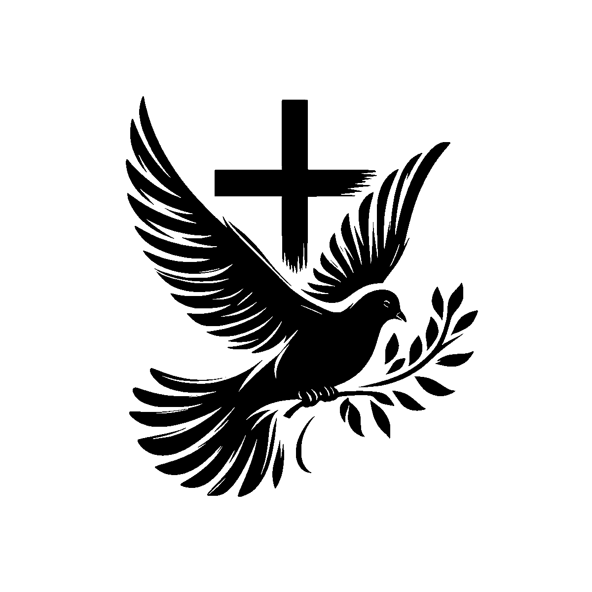 Dove with Olive Branch SVG free download for Cricut, Silhouette and design projects