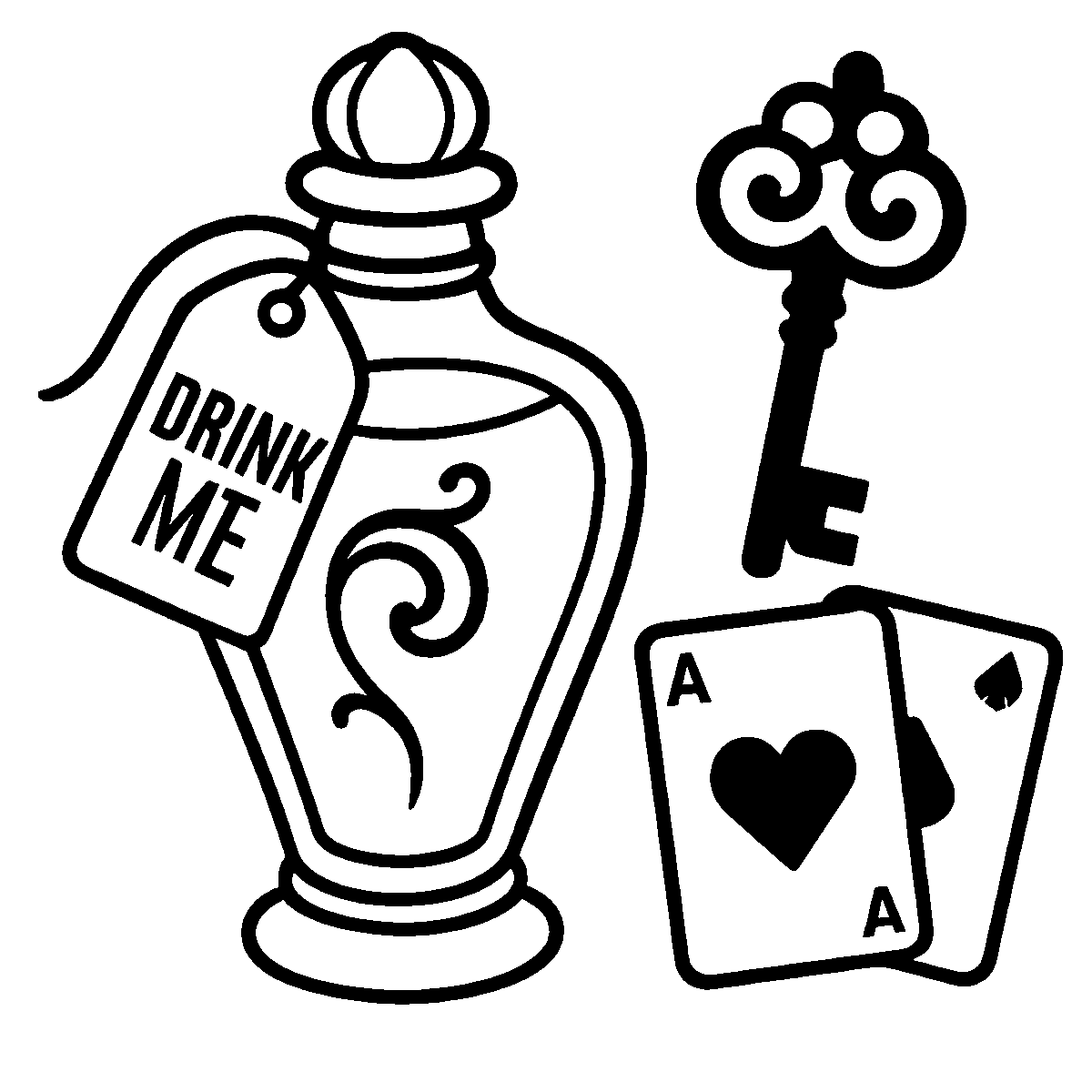 Drink Me Bottle Design SVG free download for Cricut, Silhouette and design projects