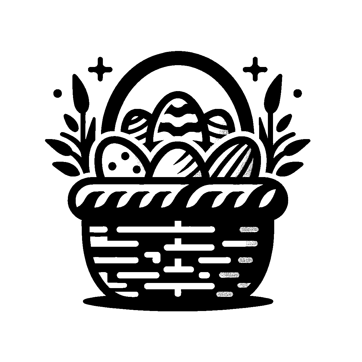 Easter Basket Outline SVG free download for Cricut, Silhouette and design projects