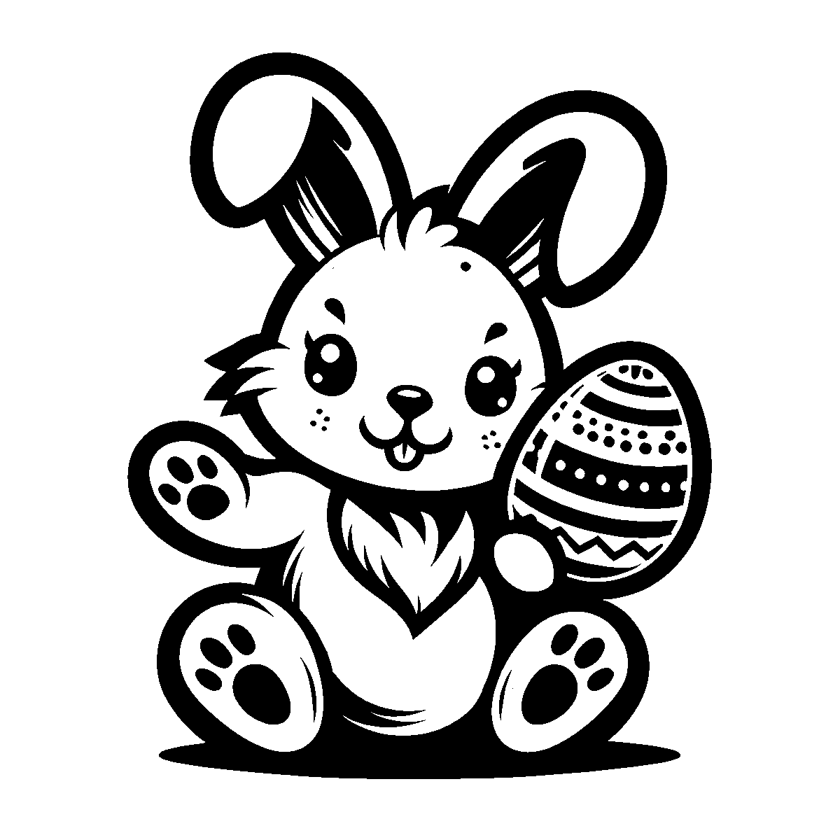 Easter Bunny with Egg SVG free download for Cricut, Silhouette and design projects