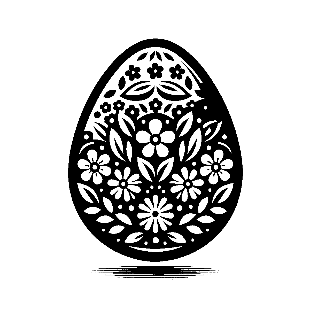 Easter Egg with Flowers SVG free download for Cricut, Silhouette and design projects