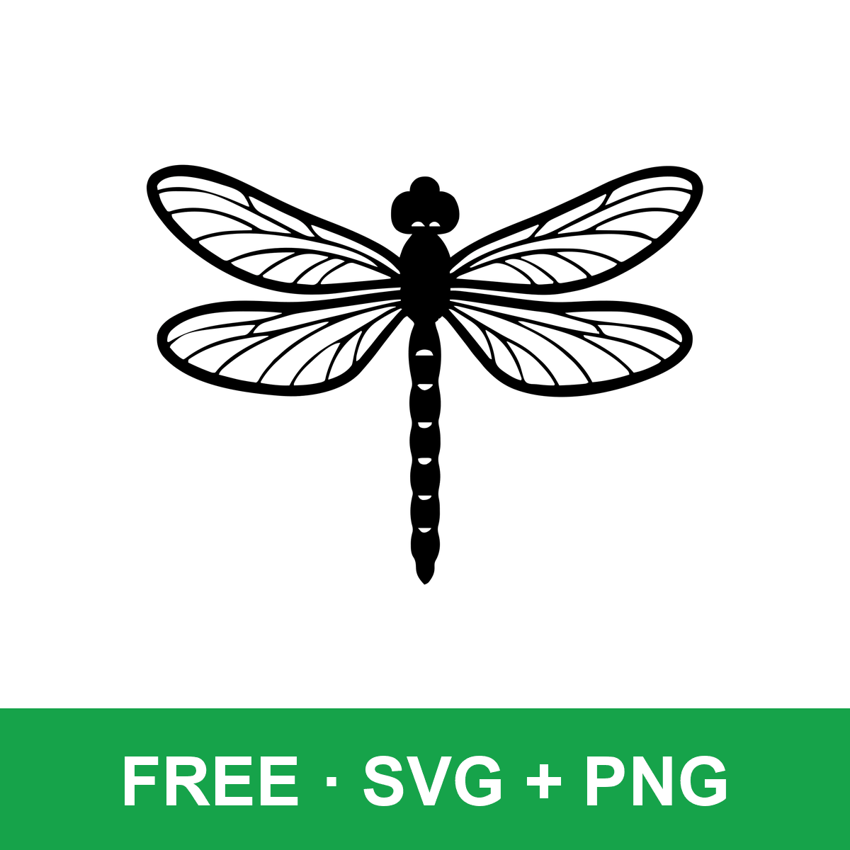 Dragonfly Silhouette Art free SVG cut file for Cricut and Silhouette