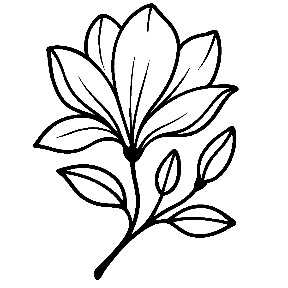 Elegant Magnolia Blossom SVG free download for Cricut, Silhouette and design projects