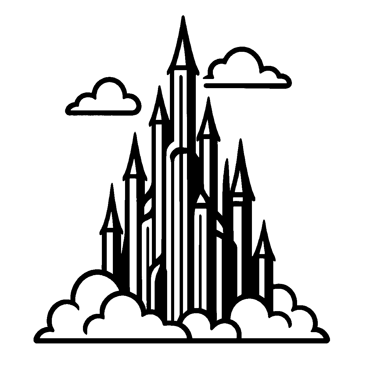 Emerald City Skyline SVG free download for Cricut, Silhouette and design projects