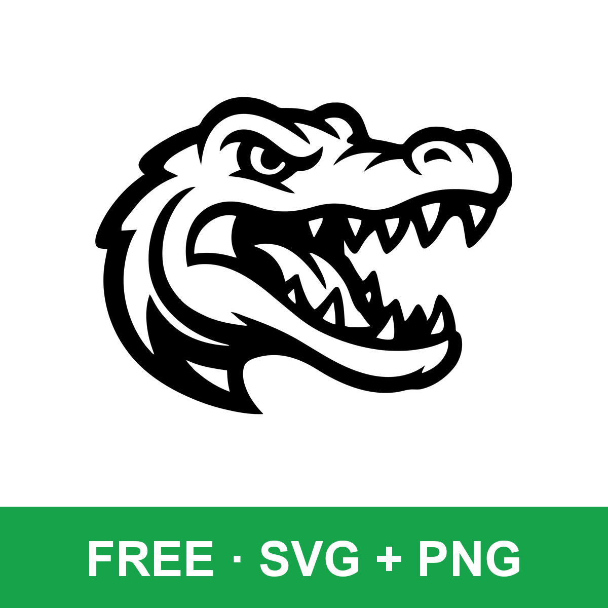 Fierce Alligator Head free SVG cut file for Cricut and Silhouette
