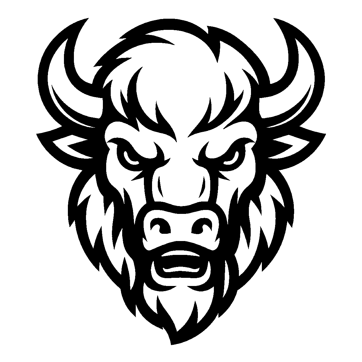 Fierce Bison Mascot SVG free download for Cricut, Silhouette and design projects