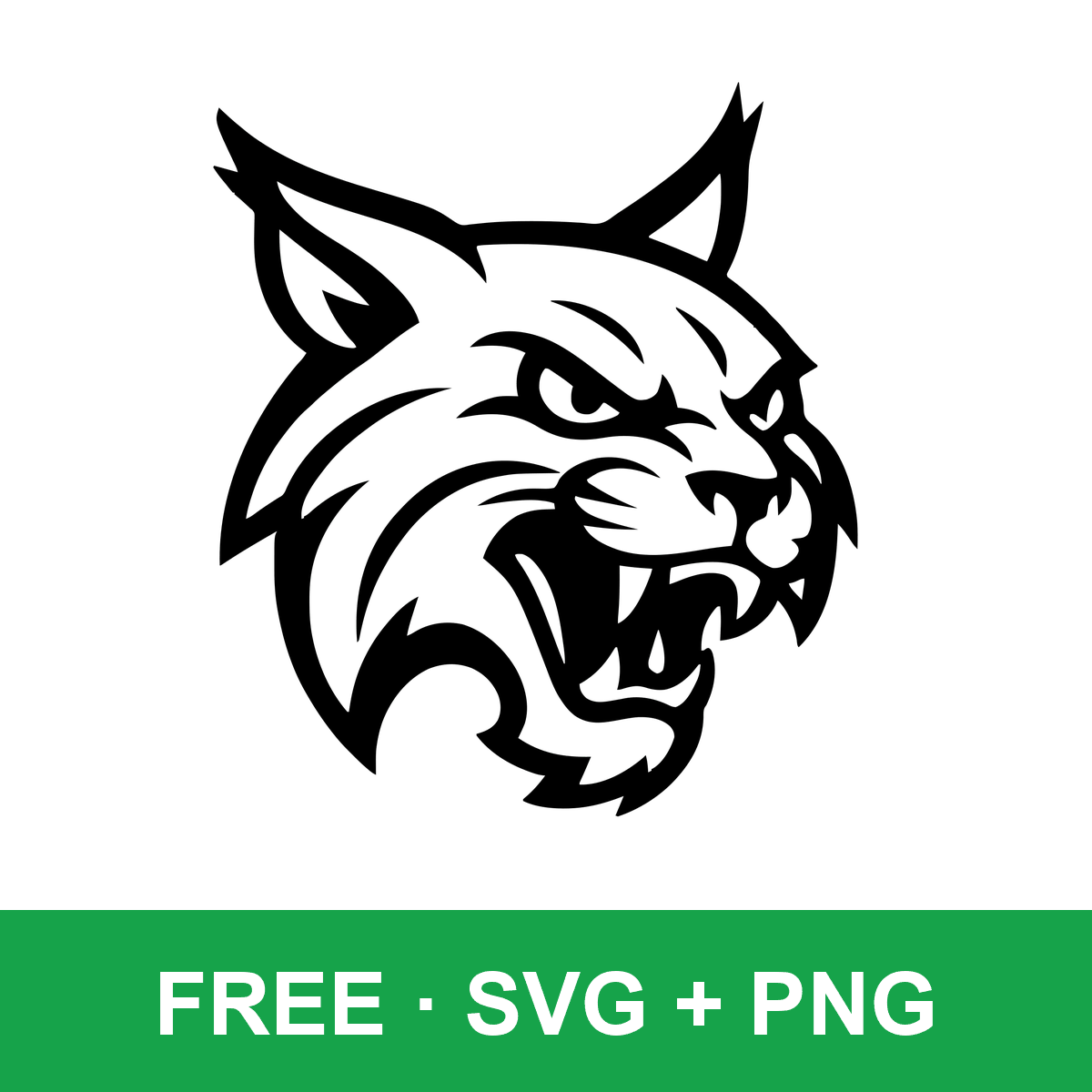Fierce Bobcat Head free SVG cut file for Cricut and Silhouette