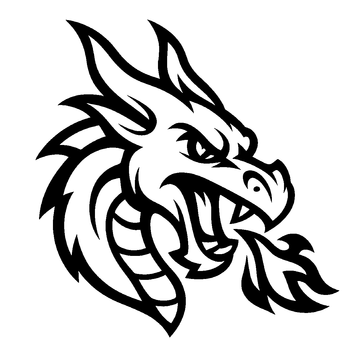Fierce Dragon Mascot SVG free download for Cricut, Silhouette and design projects