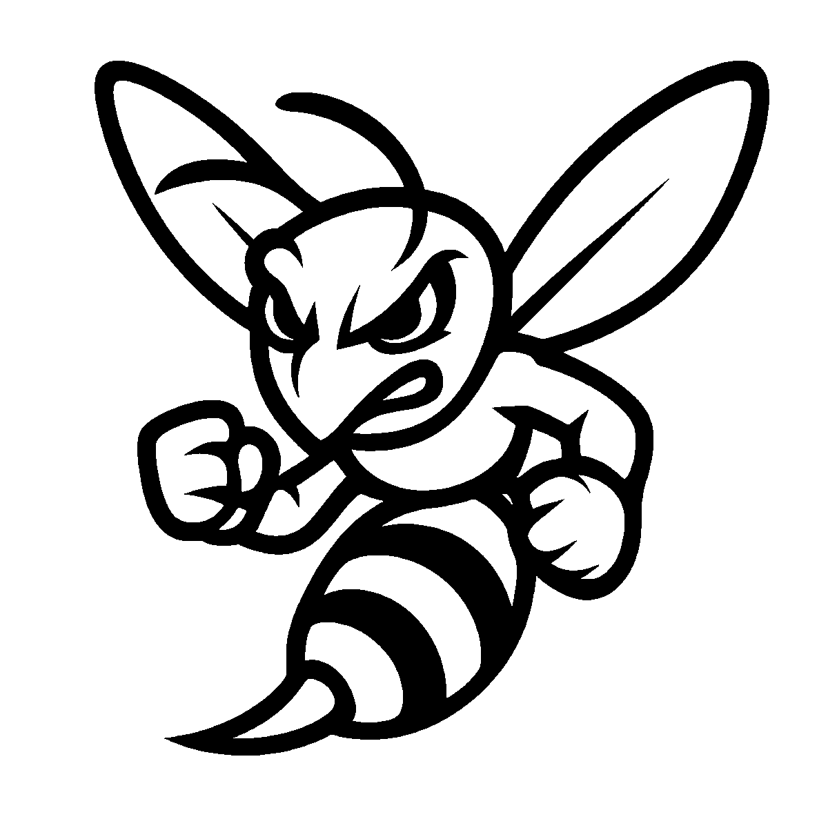 Fierce Hornet Mascot SVG free download for Cricut, Silhouette and design projects