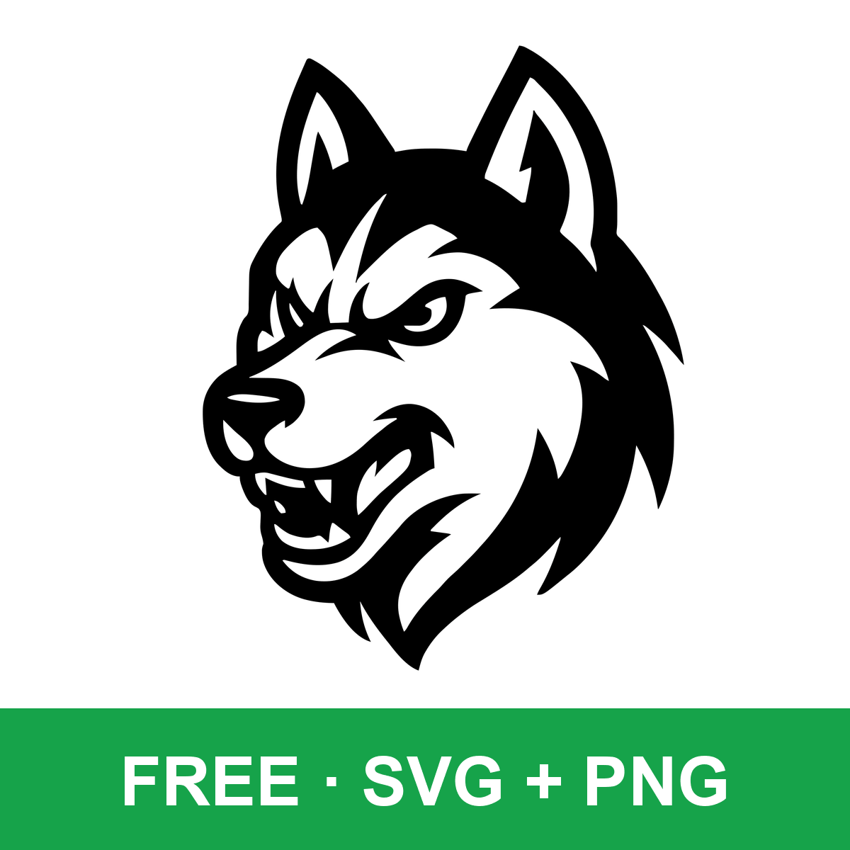 Fierce Husky Mascot free SVG cut file for Cricut and Silhouette