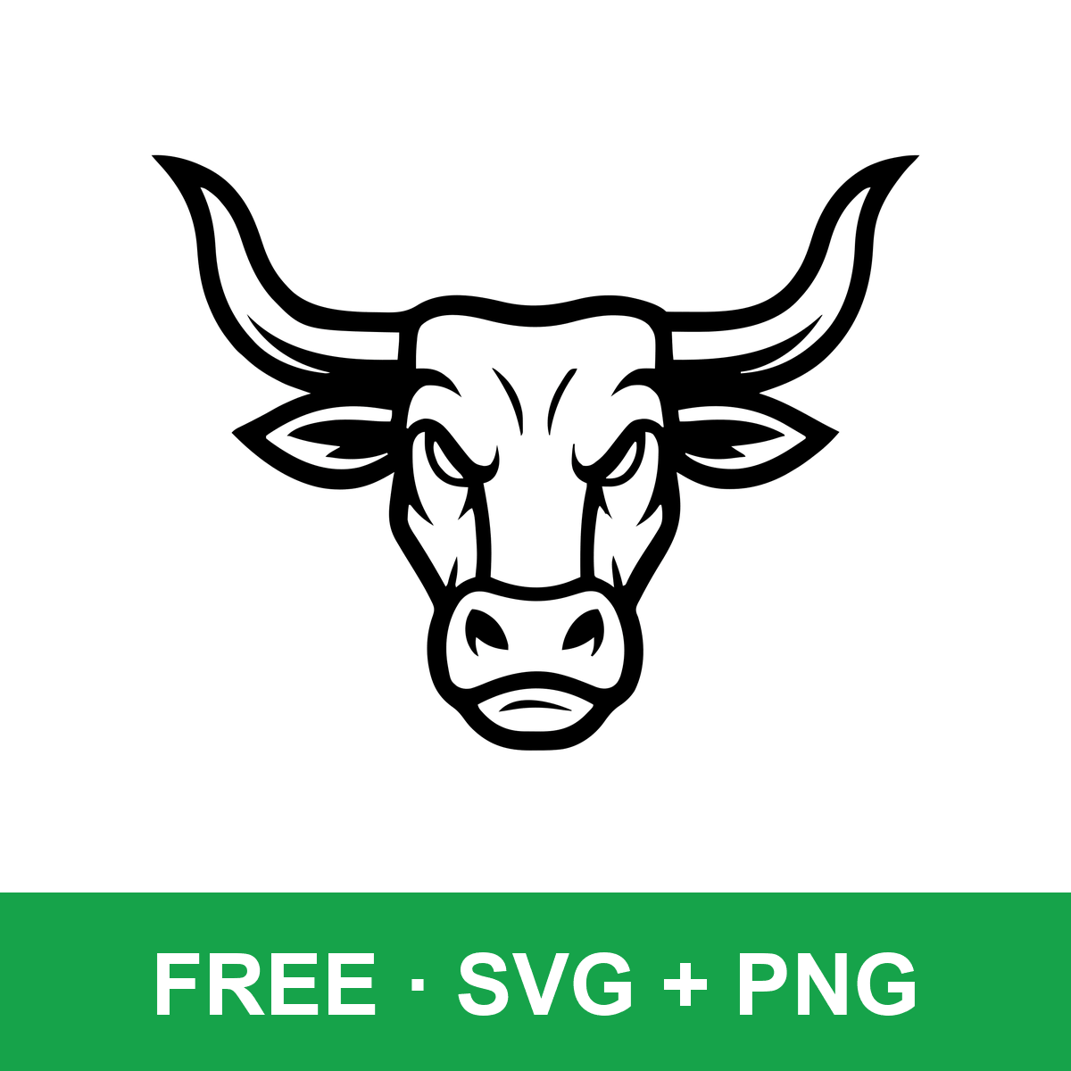 Fierce Longhorn Head free SVG cut file for Cricut and Silhouette