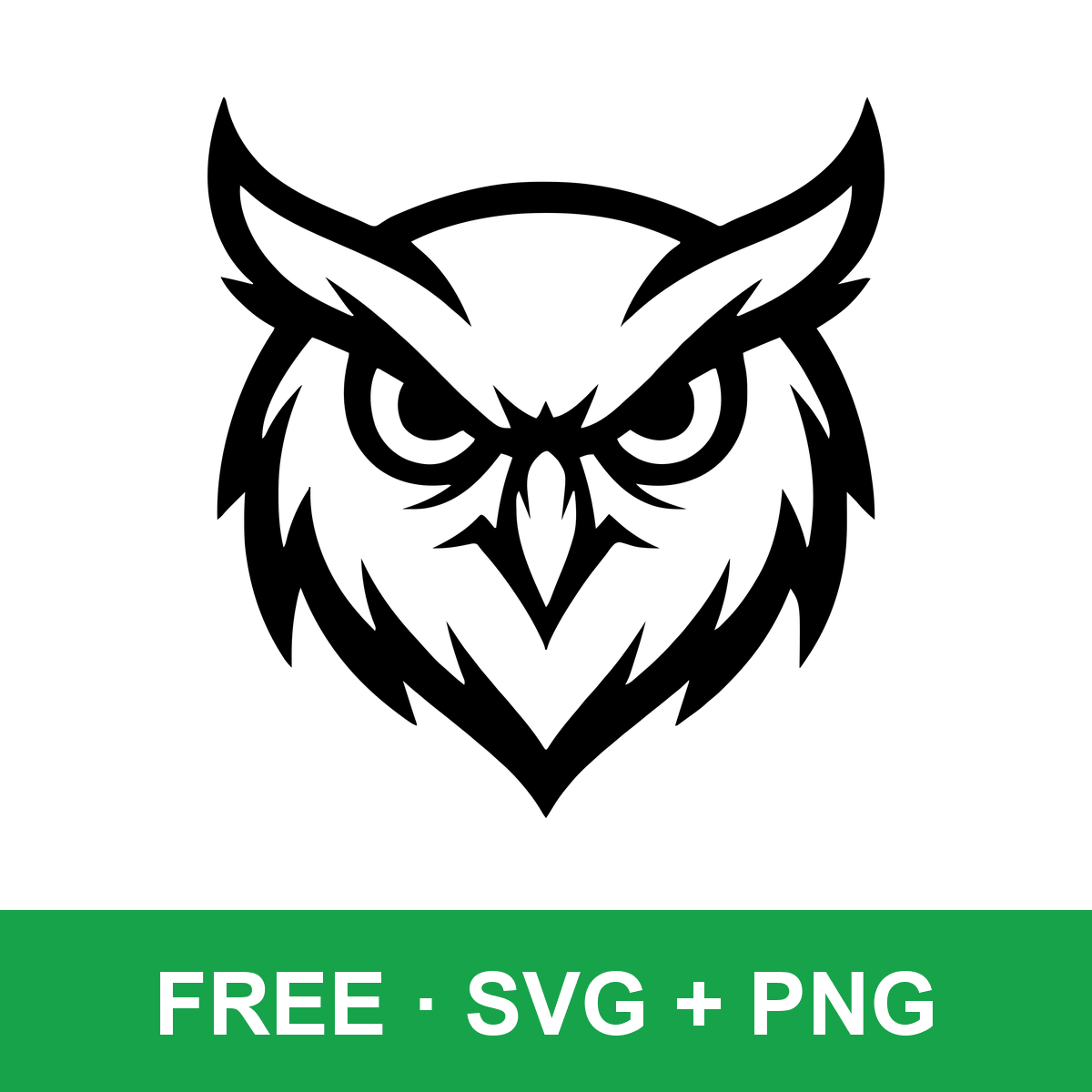 Fierce Owl Head free SVG cut file for Cricut and Silhouette