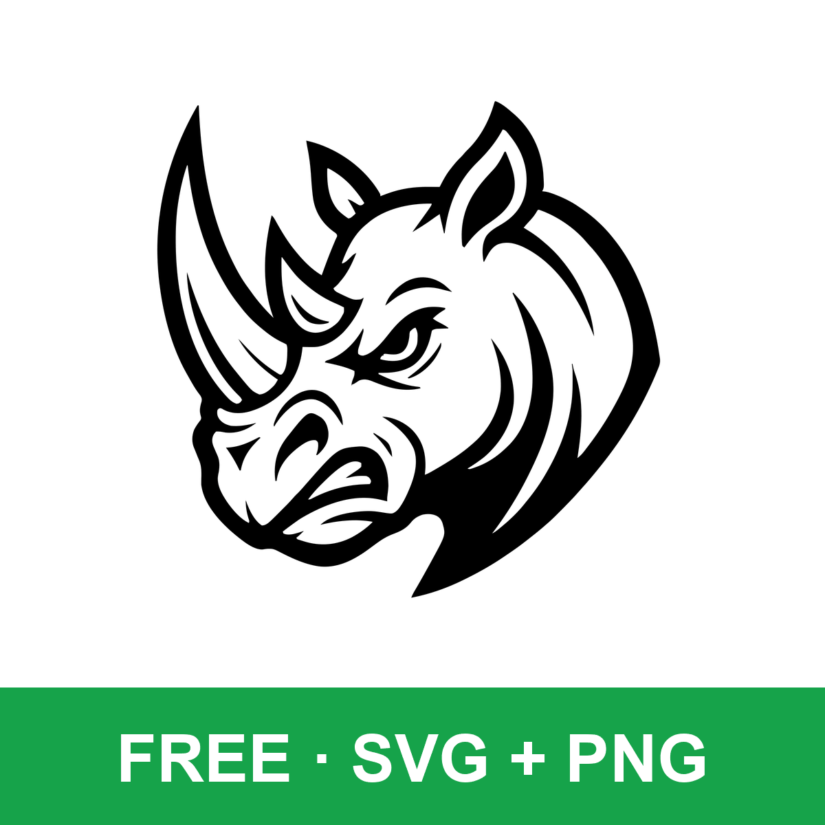 Fierce Rhino Mascot free SVG cut file for Cricut and Silhouette