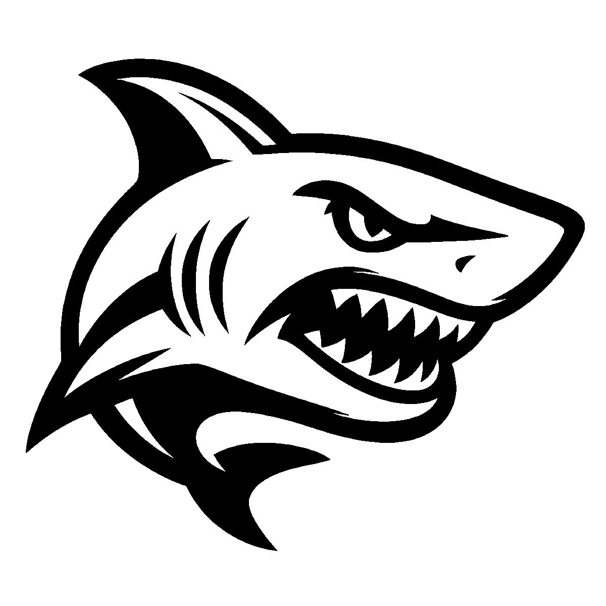Fierce Shark Mascot SVG free download for Cricut, Silhouette and design projects