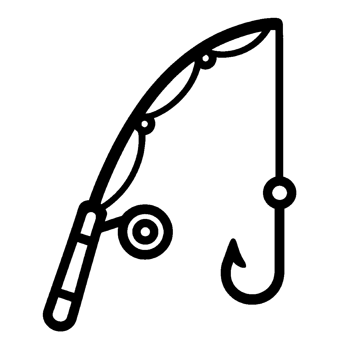 Fishing Rod Line Art SVG free download for Cricut, Silhouette and design projects