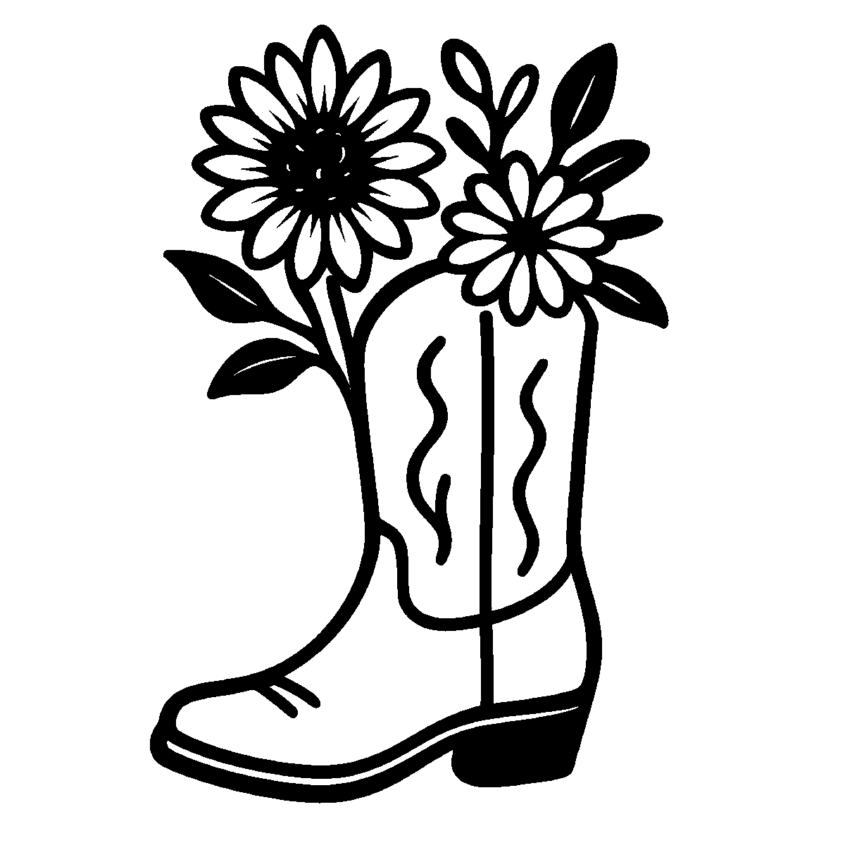 Floral Cowboy Boots SVG free download for Cricut, Silhouette and design projects