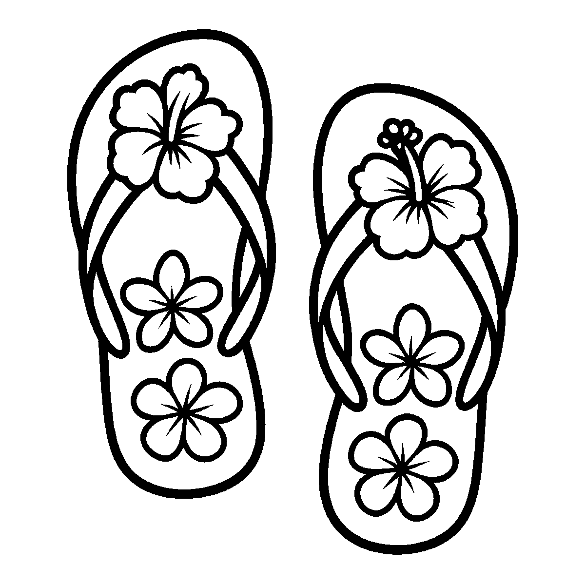 Flip Flops with Flowers SVG free download for Cricut, Silhouette and design projects