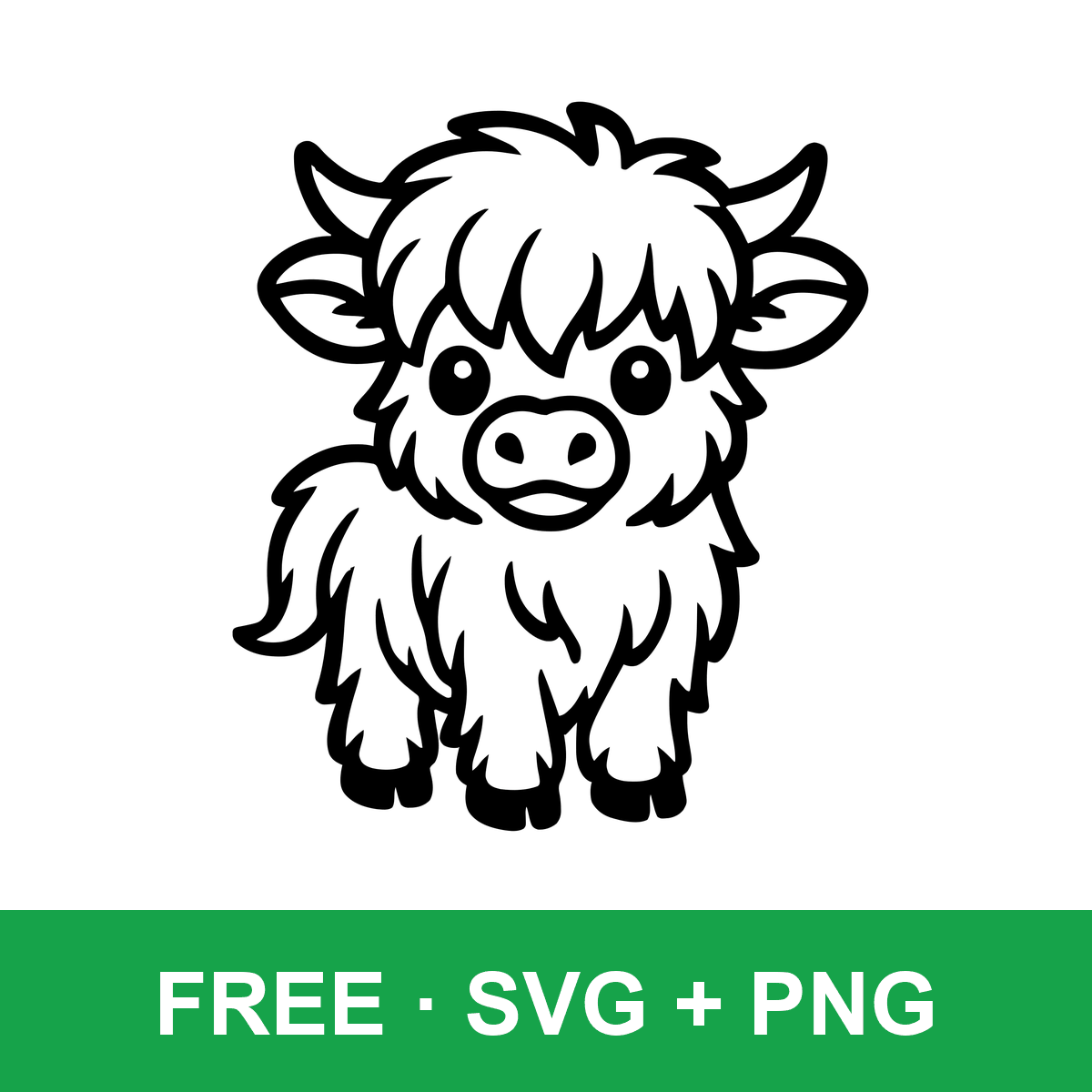 Cute Baby Highland Cow free SVG cut file for Cricut and Silhouette
