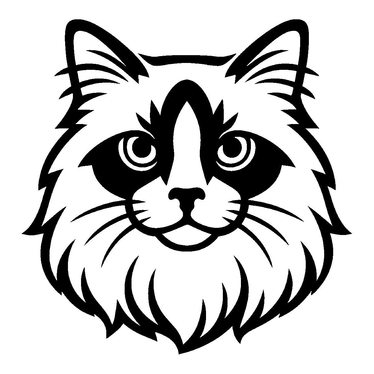 Ragdoll Cat Face SVG free download for Cricut, Silhouette and design projects
