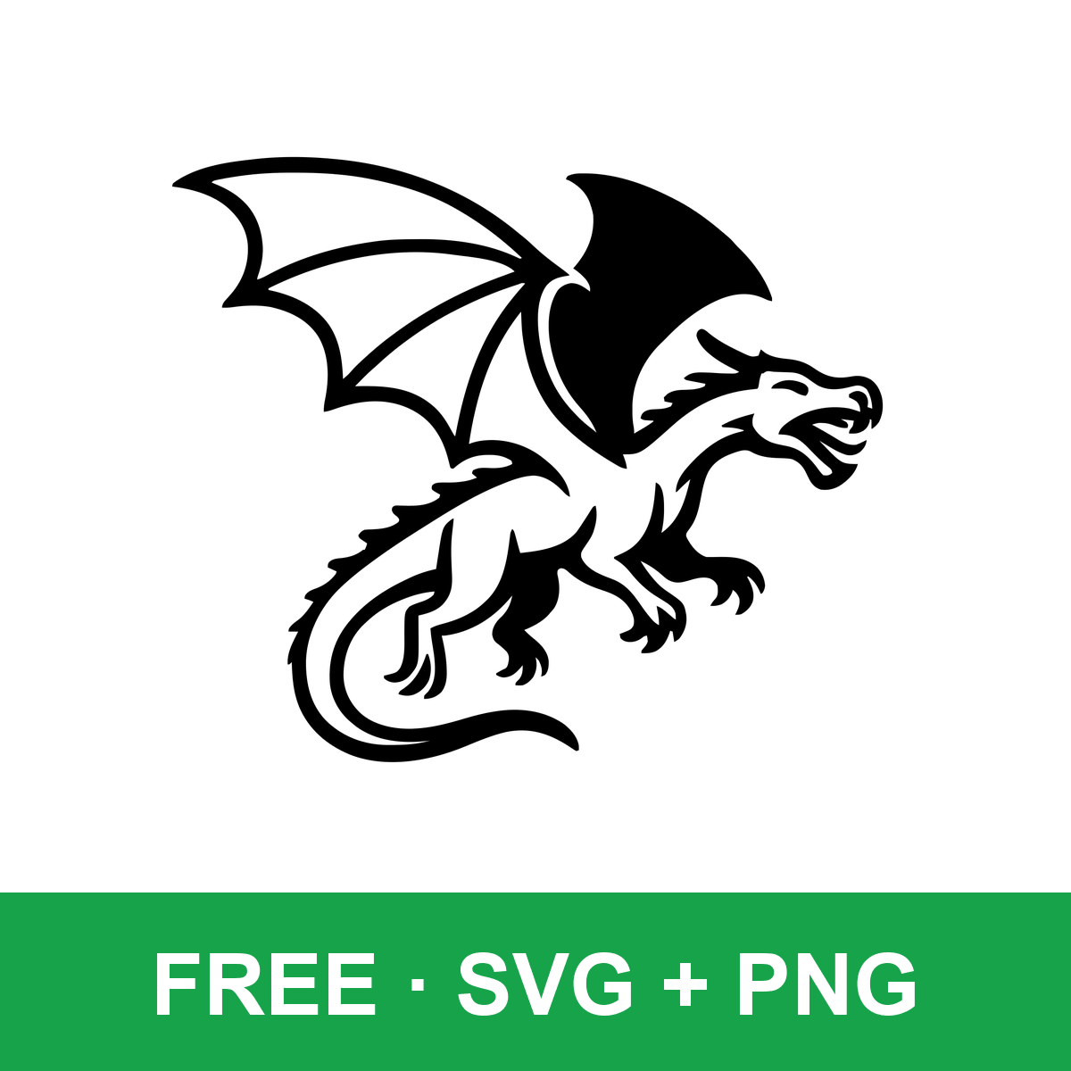 Flying Dragon Clipart free SVG cut file for Cricut and Silhouette