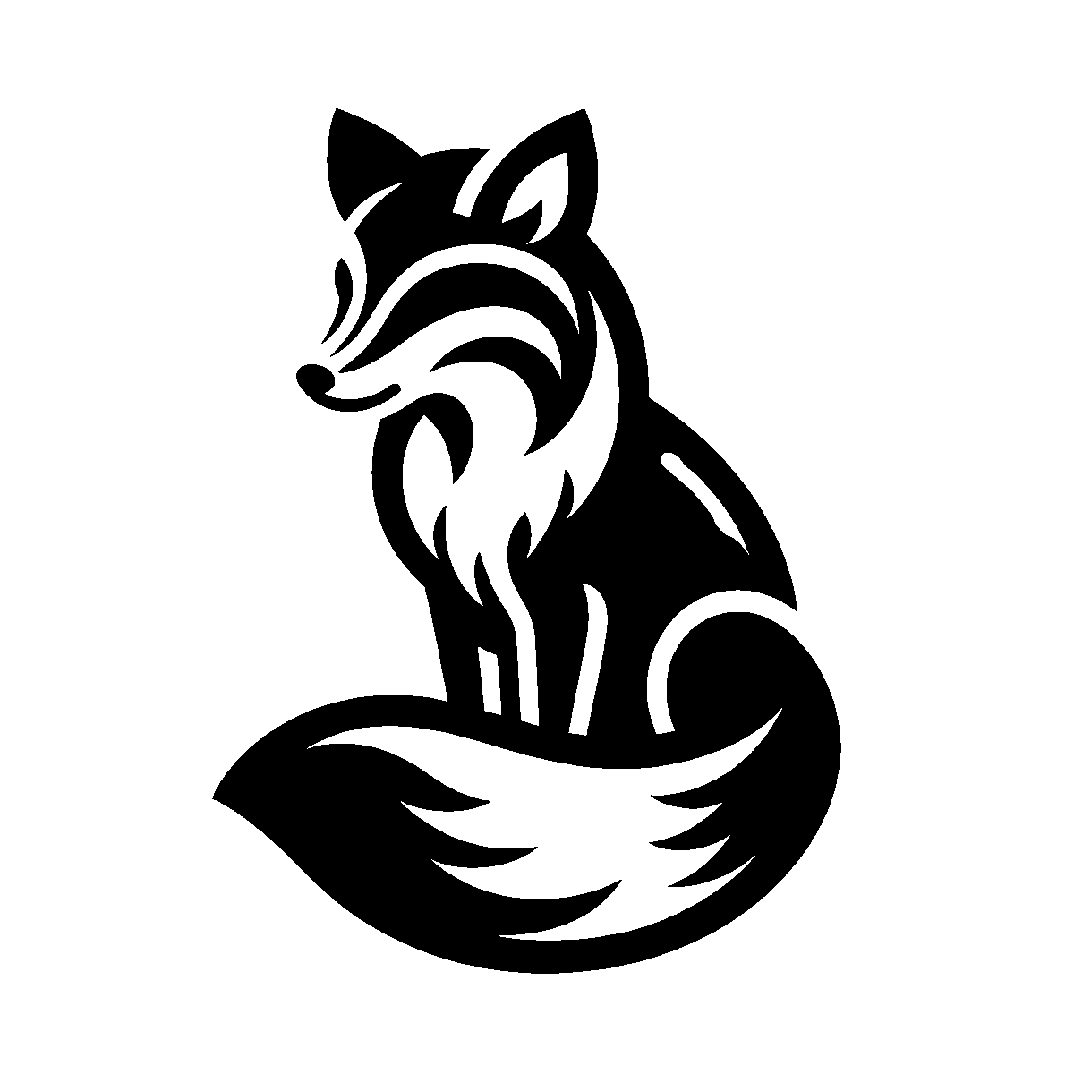 Fox Sitting Silhouette SVG free download for Cricut, Silhouette and design projects