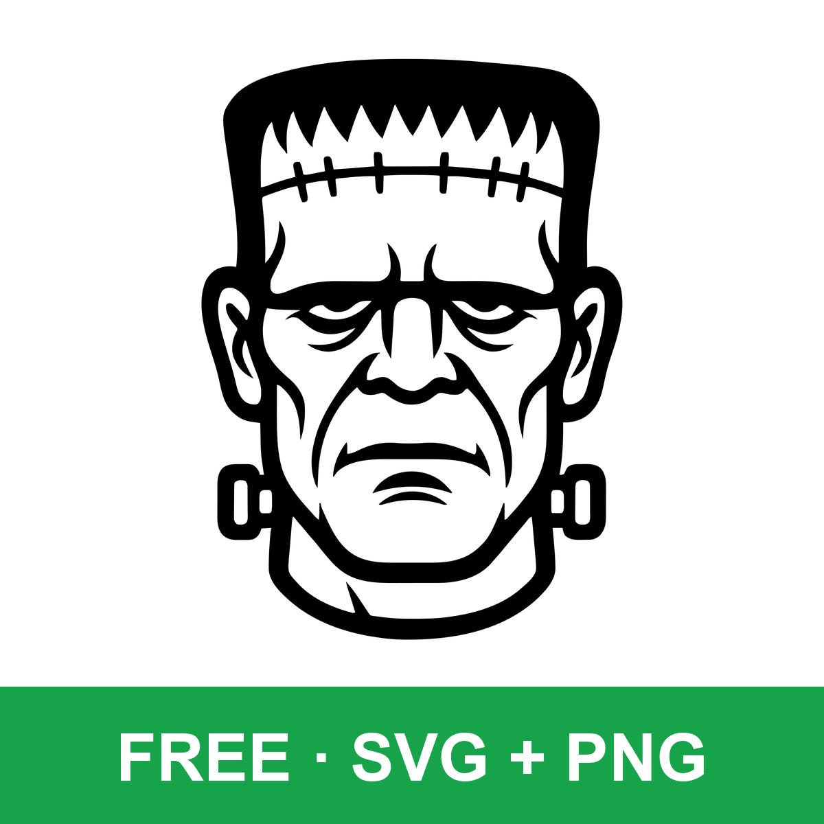 Frankenstein Monster Head free SVG cut file for Cricut and Silhouette