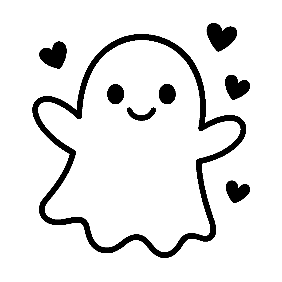 Cute Ghost Clipart SVG free download for Cricut, Silhouette and design projects