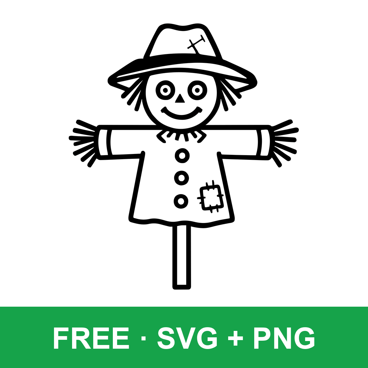 Friendly Scarecrow Clipart free SVG cut file for Cricut and Silhouette