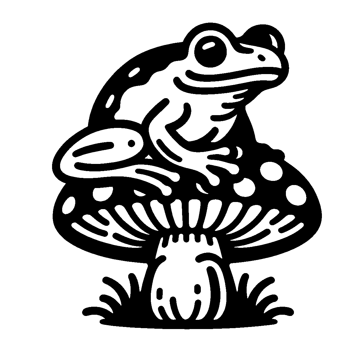 Frog on Mushroom SVG free download for Cricut, Silhouette and design projects