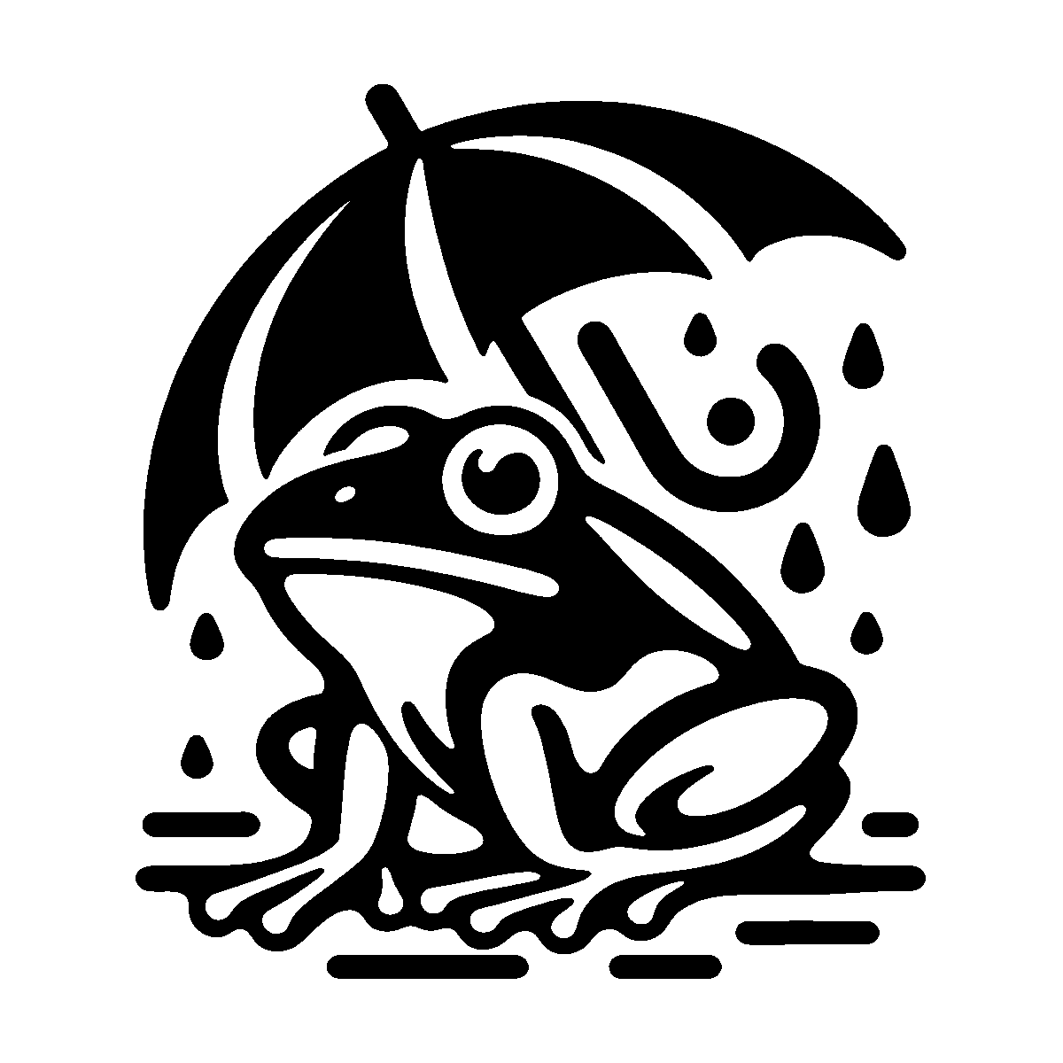 Frog with Umbrella SVG free download for Cricut, Silhouette and design projects
