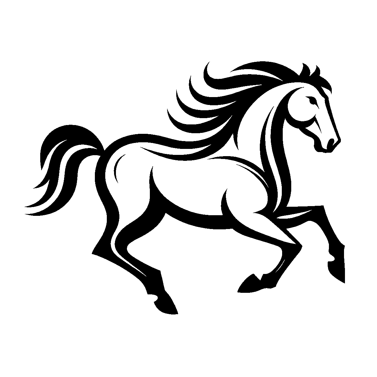 Galloping Horse Silhouette SVG free download for Cricut, Silhouette and design projects