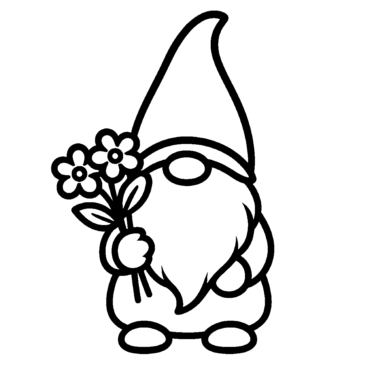 Spring Gnome Clipart SVG free download for Cricut, Silhouette and design projects