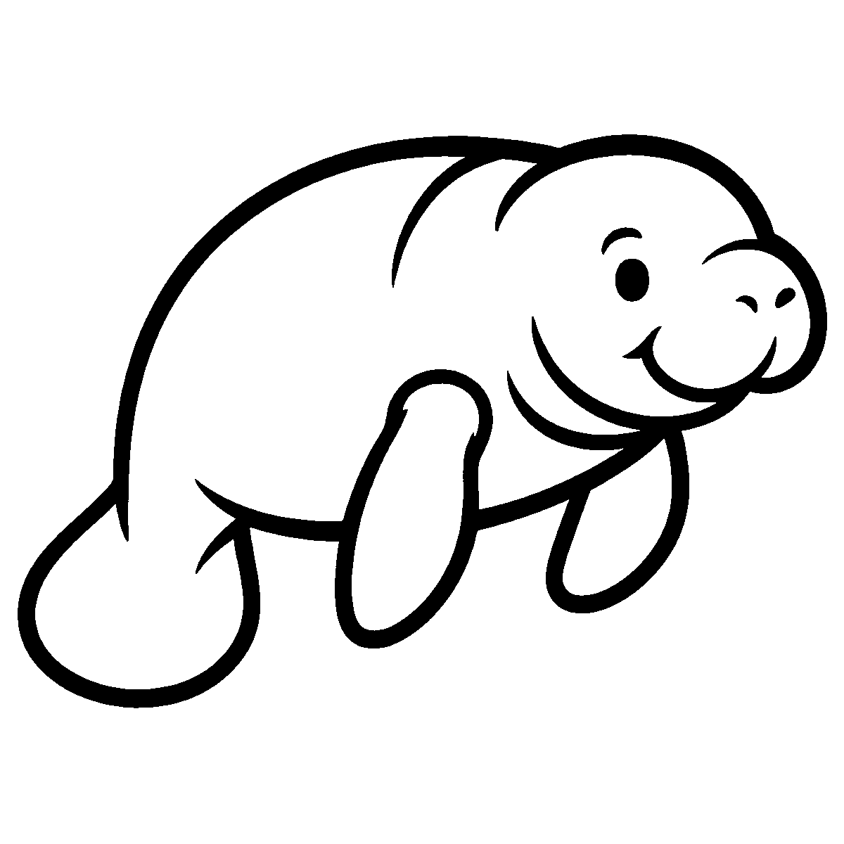 Manatee Swimming Clipart SVG free download for Cricut, Silhouette and design projects
