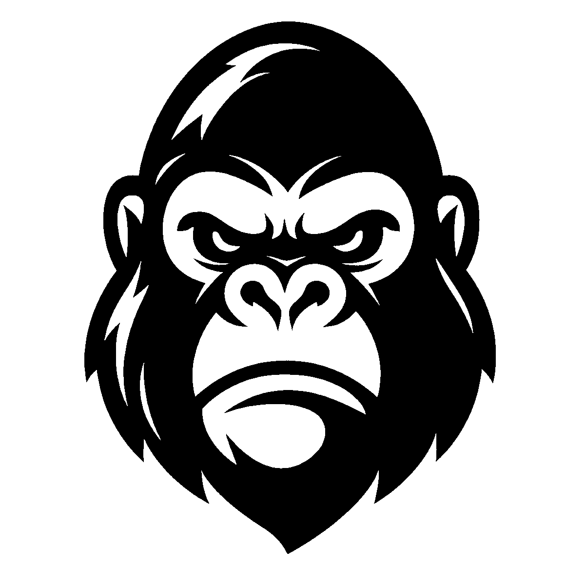 Gorilla Mascot Head SVG free download for Cricut, Silhouette and design projects