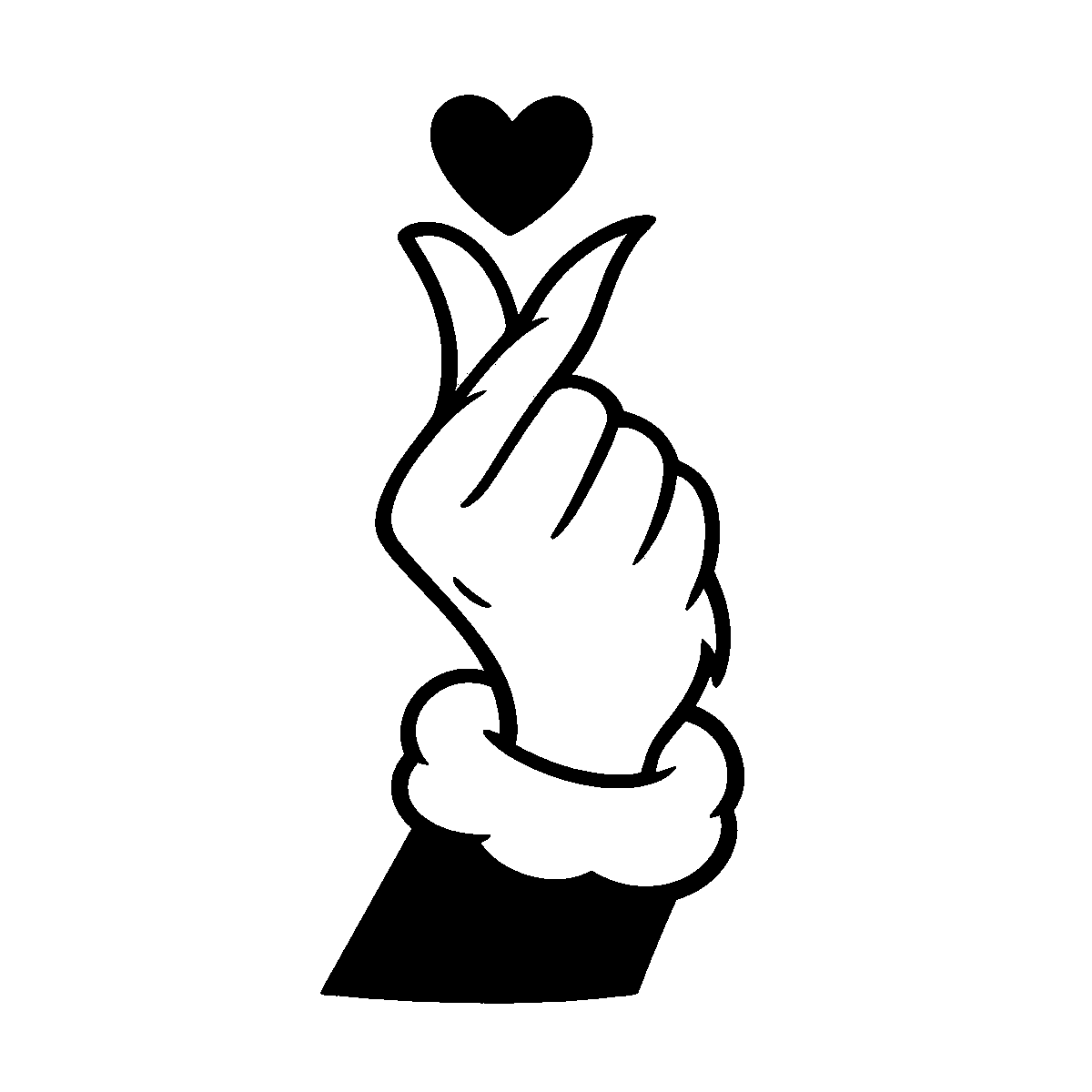 Hand Heart Gesture SVG free download for Cricut, Silhouette and design projects