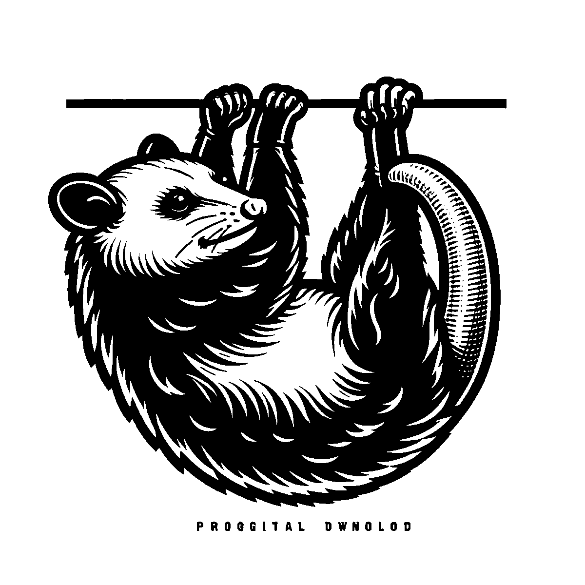 Possum Hanging Clipart SVG free download for Cricut, Silhouette and design projects