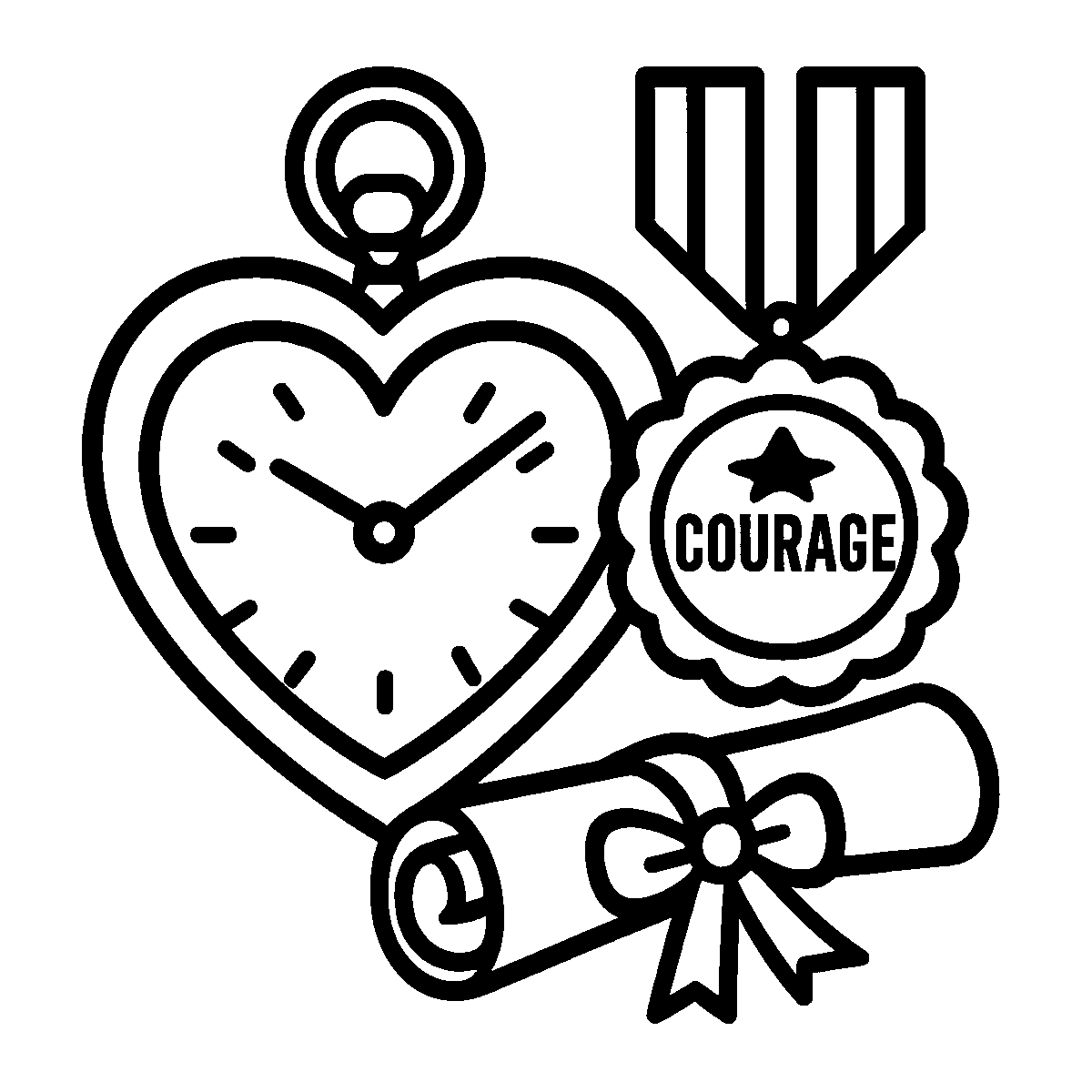 Heart Clock Medal SVG free download for Cricut, Silhouette and design projects